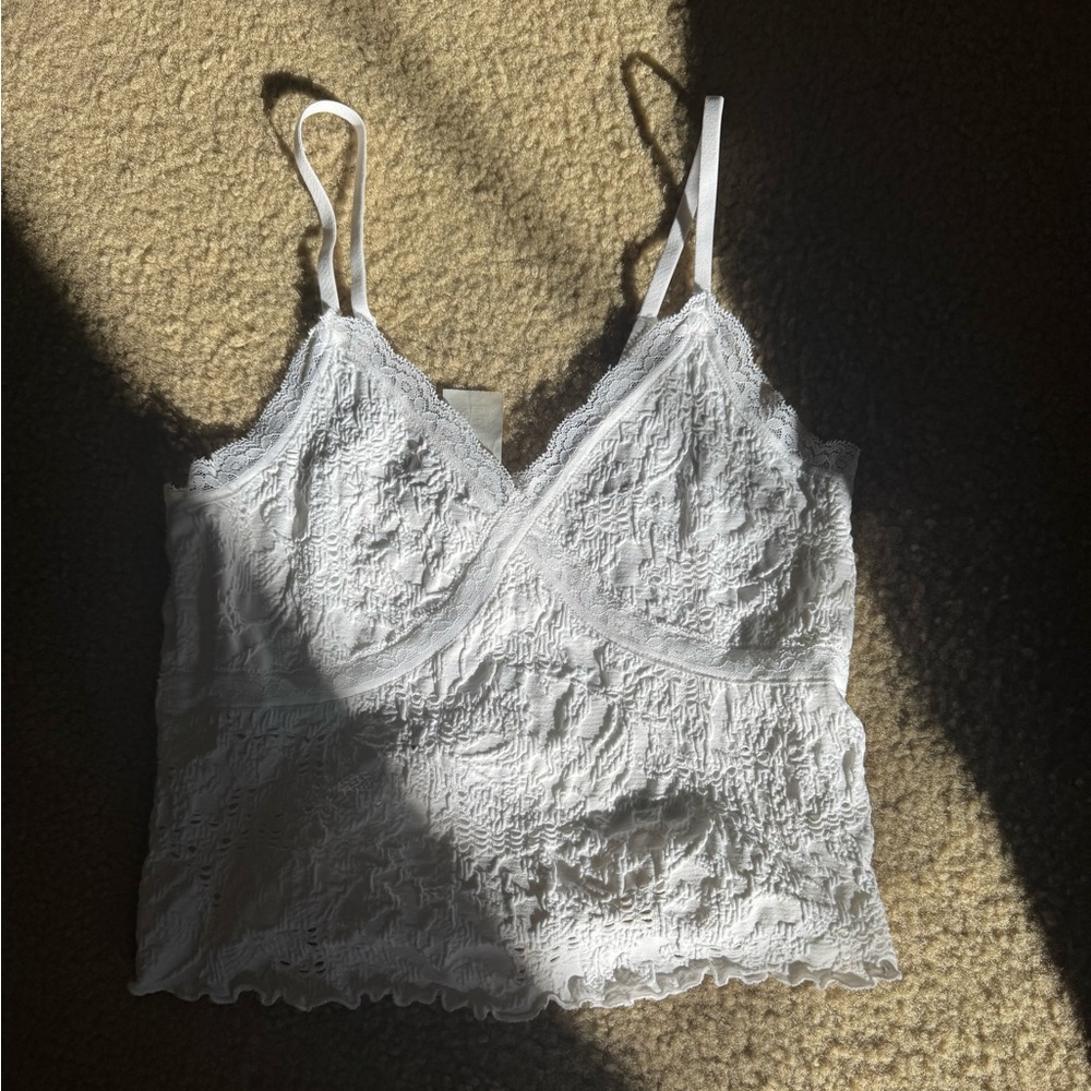 White Laced Tank Top